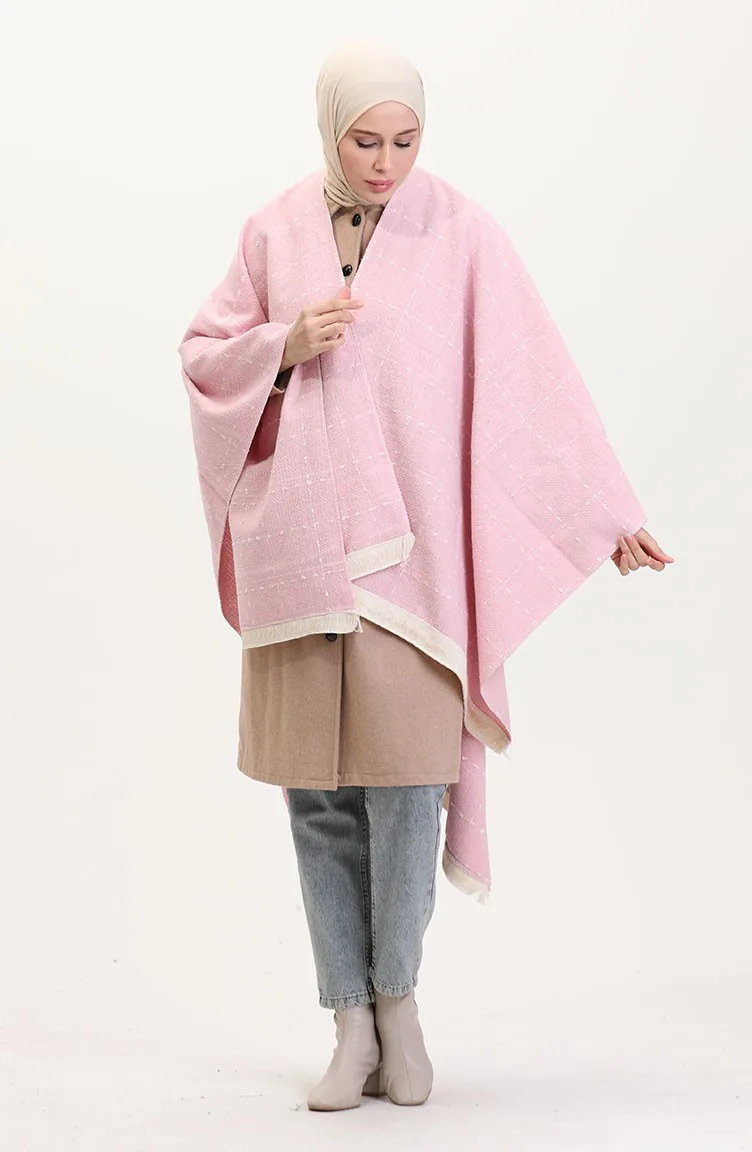 Poncho Schultertuch 2008-01 Altrosa 2008-01