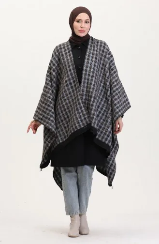 Poncho Shoulder Shawl 2016-01 Brown Blue 2016-01