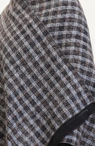 Poncho Shoulder Shawl 2016-01 Brown Blue 2016-01