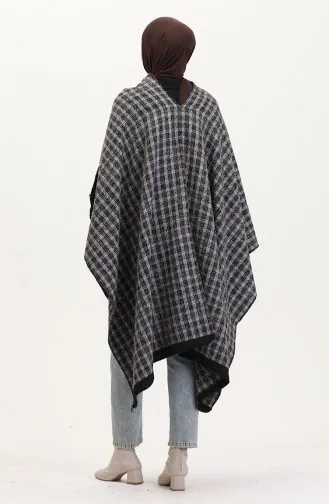 Poncho Shoulder Shawl 2016-01 Brown Blue 2016-01