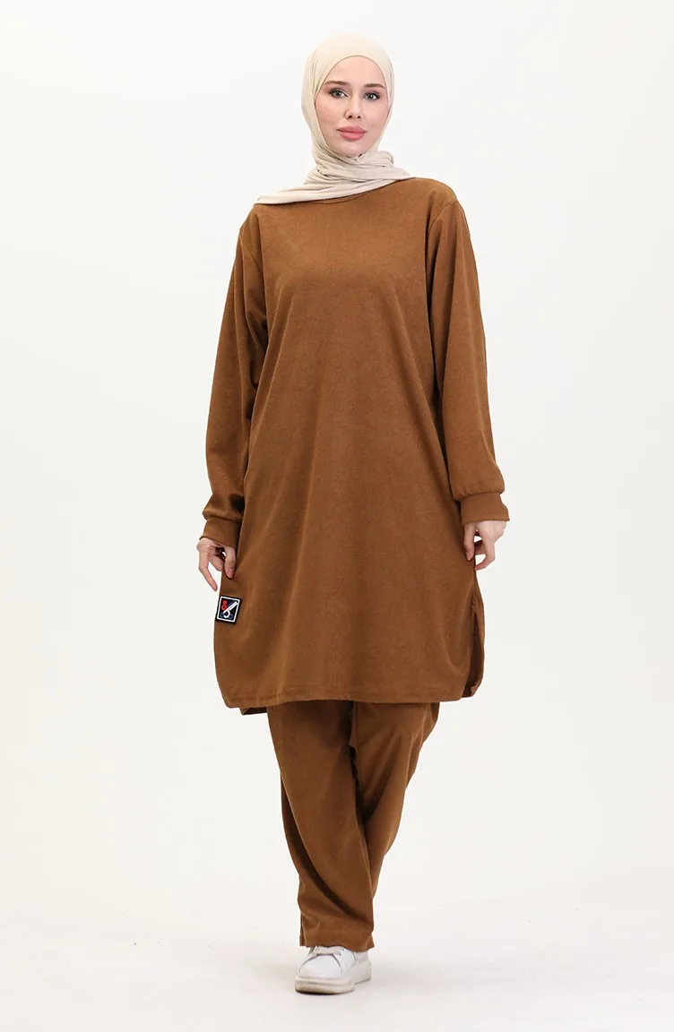 Tunic Trousers Two Piece Set 0568-04 Tan 0568-04
