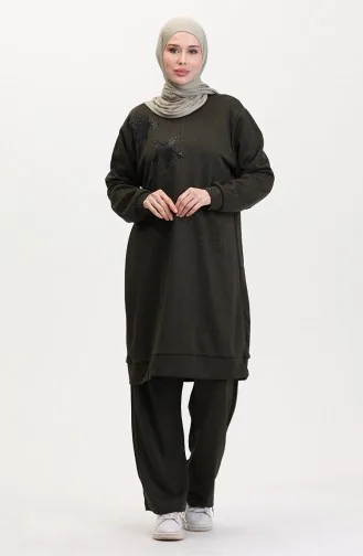 Ensemble Deux Pièces Tunique Et Pantalon Stoned 0569-01 Kaki 0569-01