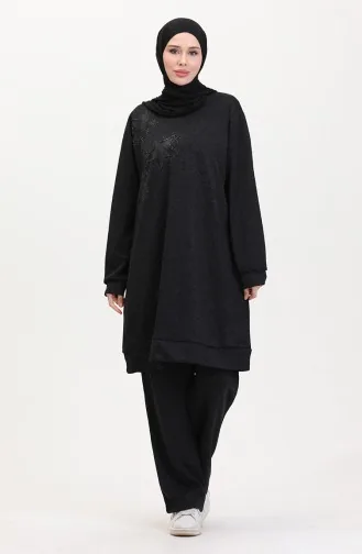 Stoned Tunic Trousers Two Piece Set 0569-02 Smoke 0569-02