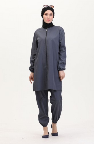 Smoke-Colored Modest Swimwear 9003-01
