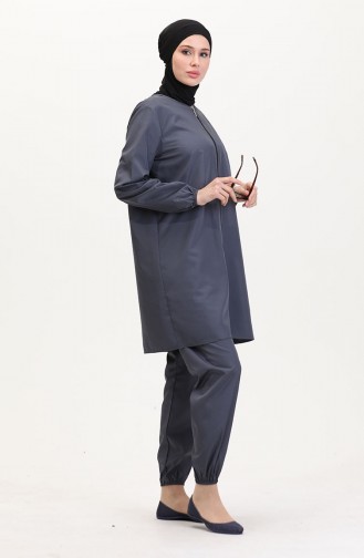Smoke-Colored Modest Swimwear 9003-01