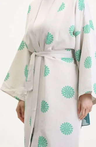 Costume Kimono à Motifs 14935-04 Crème Vert 14935-04