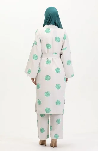 Costume Kimono à Motifs 14935-04 Crème Vert 14935-04