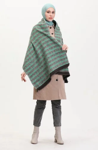 Shoulder Shawl 1015-01 Green Brown 1015-01