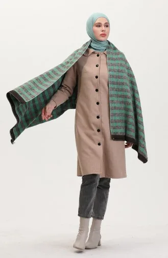 Shoulder Shawl 1015-01 Green Brown 1015-01