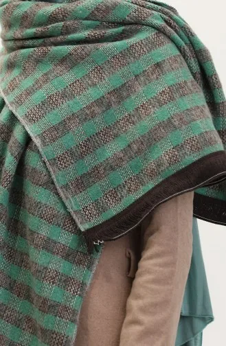Shoulder Shawl 1015-01 Green Brown 1015-01