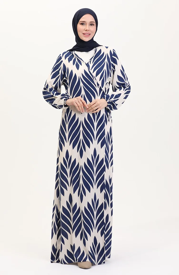Side-Tie Prayer Dress 4483AP-03 Navy Blue 4483AP-03