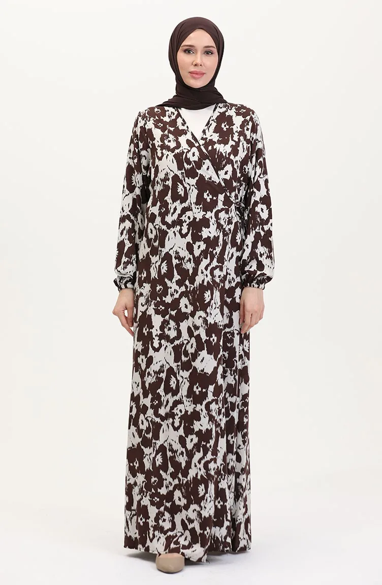 Robe De Prière à Nouer Sur Le Côté 4483AK-05 Marron 4483AK-05