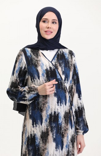 Robe de Prière Bleu Marine 4483AM-02