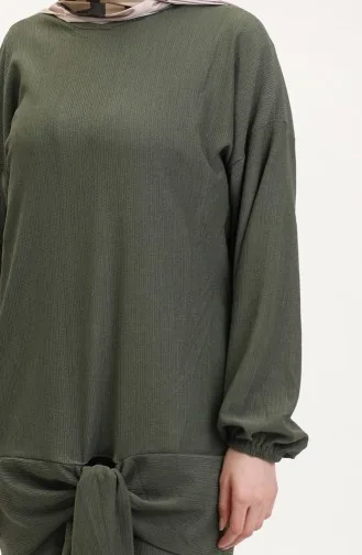 Önden Bağlamalı Tunik Pantolon İkili Takım 7680-05 Haki