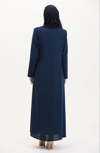 عباءه أزرق زيتي 5075-09