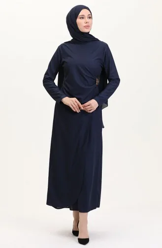 Jurk Met Riemdetail In Paklook 4736-02 Marineblauw 4736-02