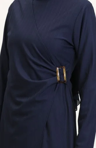 Jurk Met Riemdetail In Paklook 4736-02 Marineblauw 4736-02