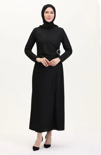 Taş Detaylı Takım Görünümlü Elbise 4740-03 Siyah