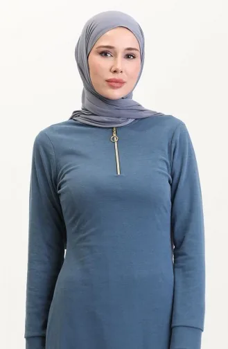 فستان رياضي بسحاب 7693-01 أزرق 7693-01