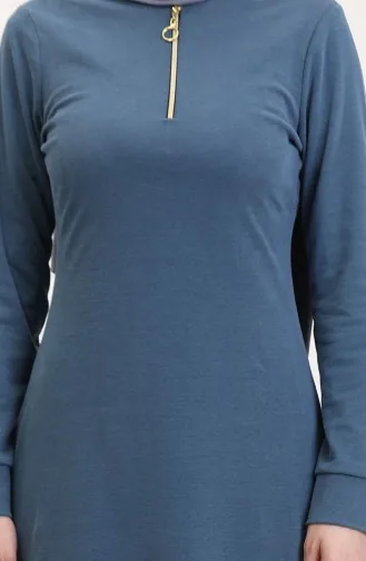 فستان رياضي بسحاب 7693-01 أزرق 7693-01