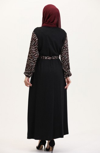 Weinrot Hijab Kleider 4405B-01