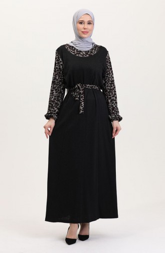 Weinrot Hijab Kleider 4405C-01