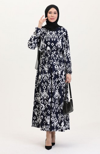 Dunkelblau Hijab Kleider 4582J-02