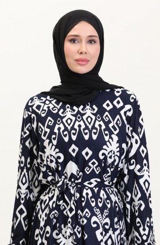 Dunkelblau Hijab Kleider 4582J-02
