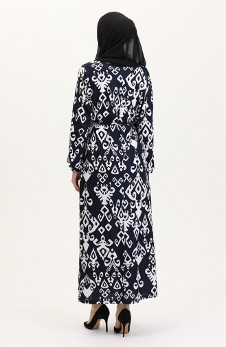 Dunkelblau Hijab Kleider 4582J-02