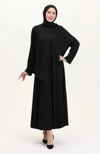 Büyük Beden Fileli Takım 5504-01 Siyah