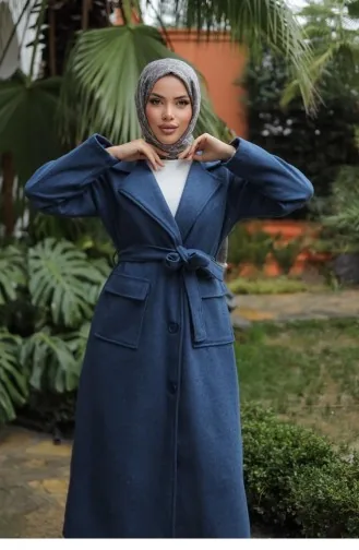 Indigo Cachet-jas Met Omslagdetail 655