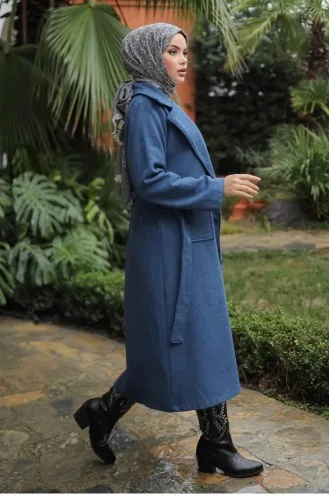 Indigo Cachet-jas Met Omslagdetail 655