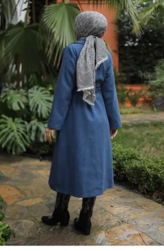 Indigo Cachet-jas Met Omslagdetail 655