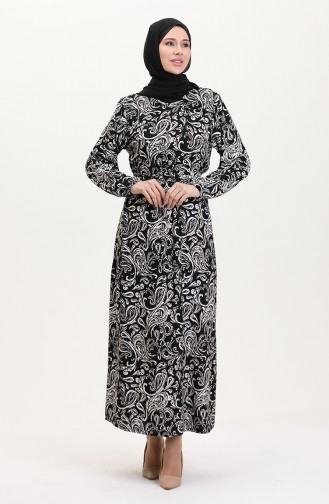 Kuşaklı Emrpime Süet Elbise 4582A-01 Siyah