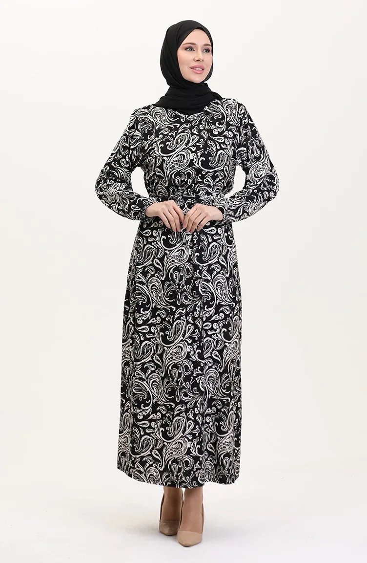 Black Hijab Dress 4582A-01