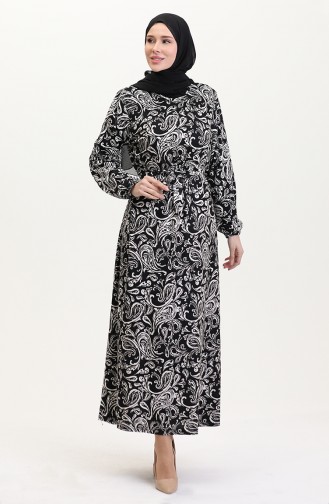 Kuşaklı Emrpime Süet Elbise 4582A-01 Siyah