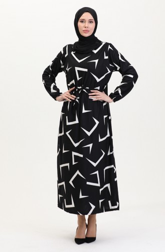 Black Hijab Dress 4582B-01