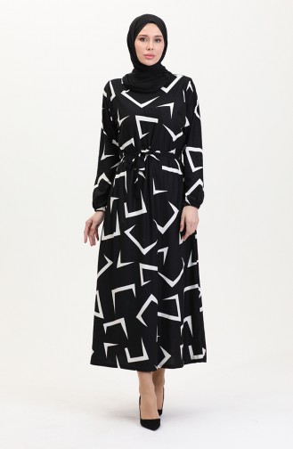 Black Hijab Dress 4582B-01