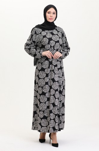 Kuşaklı Emrpime Süet Elbise 4582D-01 Siyah