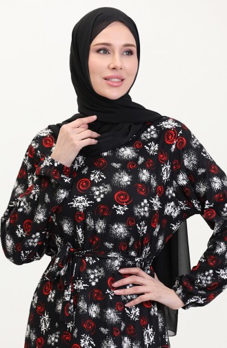 Kuşaklı Emrpime Süet Elbise 4582E-01 Siyah