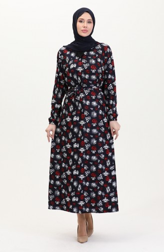 Dunkelblau Hijab Kleider 4582E-02