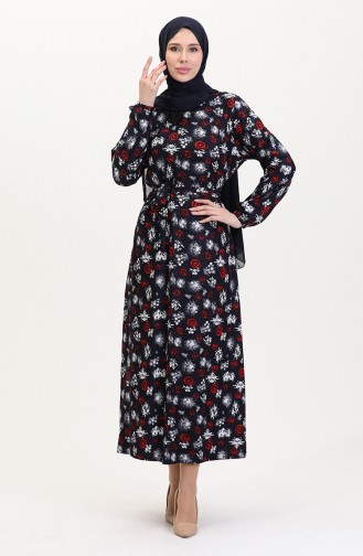 Dunkelblau Hijab Kleider 4582E-02