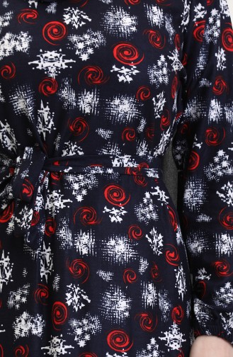 Dunkelblau Hijab Kleider 4582E-02