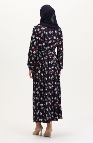 Dunkelblau Hijab Kleider 4582E-02