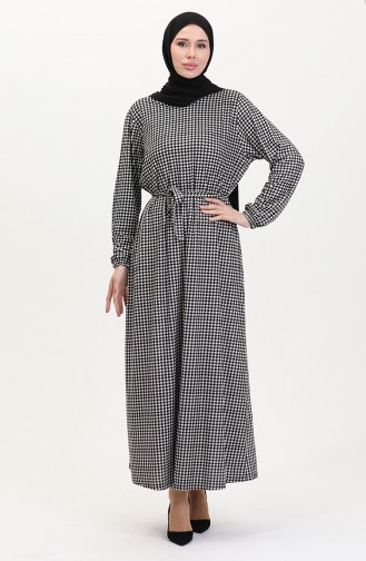 Schwarz Hijab Kleider 4582F-01