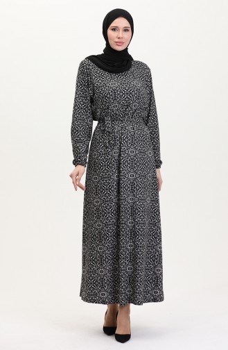 Schwarz Hijab Kleider 4582G-01