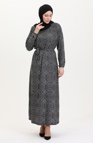 Schwarz Hijab Kleider 4582G-01