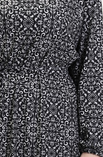Schwarz Hijab Kleider 4582G-01