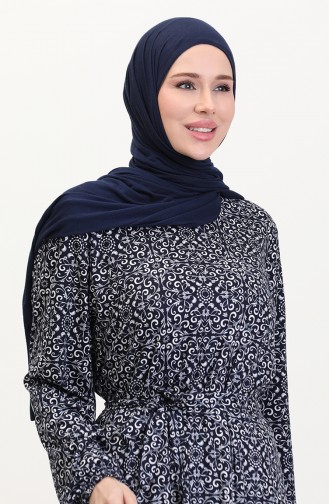 Dunkelblau Hijab Kleider 4582G-02