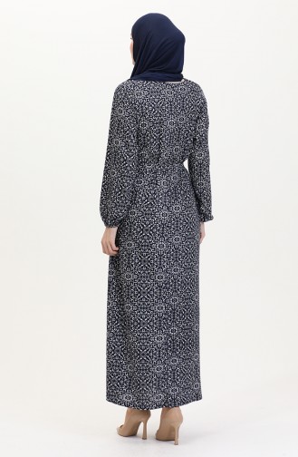 Dunkelblau Hijab Kleider 4582G-02